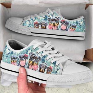 Rottweiler Dog Flowers Pattern Low Top Shoes Canvas Sneakers Gift For Dog Lover 1 zzvkrx.jpg