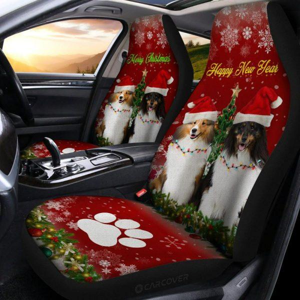 Shetland Sheepdogs Car Seat Covers Custom Animal Car Accessories , Christmas Car Seat Covers