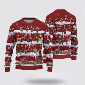 Shorthorn Christmas Knitted Sweater, Gifts For Farmers,…