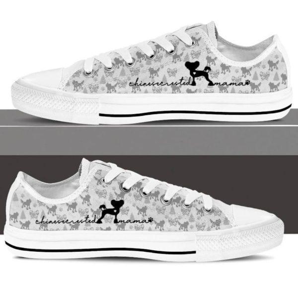 Stylish Chinese Crested Dog Low Top Shoes, Gift For Dog Lover