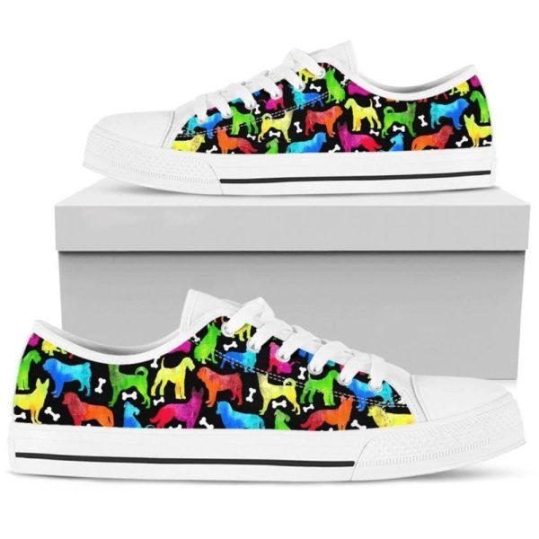 Stylish Dog Painting Pattern Low Top Shoes, Gift For Dog Lover