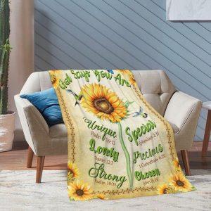 Sunflower And Hummingbird God Says Christian Quilt Blanket Christian Blanket Gift For Believers 2 vd9o5p.jpg