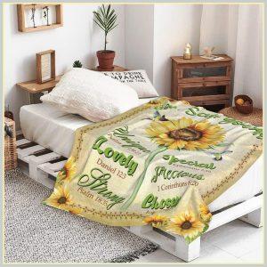 Sunflower And Hummingbird God Says Christian Quilt Blanket Christian Blanket Gift For Believers 3 lekp5m.jpg