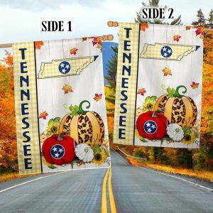 Tennessee State Fall Thanksgiving Pumpkins Flag 3