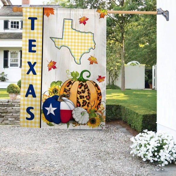 Texas Fall Thanksgiving Pumpkins Flag – Thanksgiving Flag Outdoor Decoration