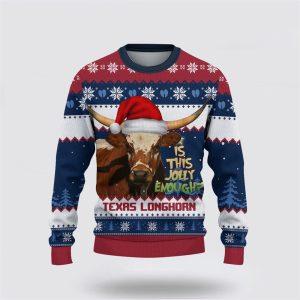 Texas Longhorn Jolly Merry Christmas Ugly Sweater,…