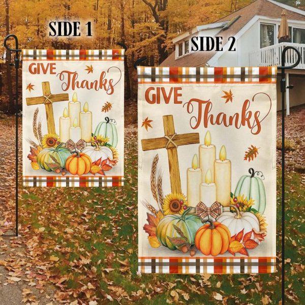 Thanksgiving Fall Flag Give Thanks Jesus Christ Cross Pumpkins Thanksgiving Flag – Thanksgiving Flag Outdoor Decoration