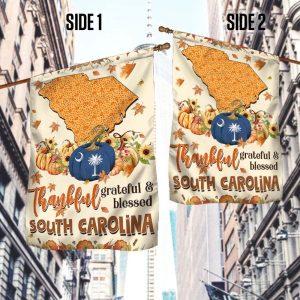 Thanksgiving South Carolina Flag Thankful Grateful And Blessed Pumpkin Fall Flag Thanksgiving Flag Outdoor Decoration 2 yxvuvd.jpg