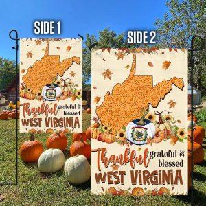 Thanksgiving West Virginia Flag Thankful Grateful And Blessed Halloween Pumpkin Fall Flag Thanksgiving Flag Outdoor Decoration 4 hlzumm.jpg