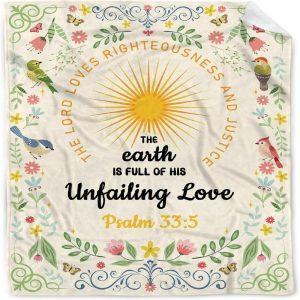 The Earth Is Full Of His Unfailing Love Christian Quilt Blanket Christian Blanket Gift For Believers 3 n6spjv.jpg
