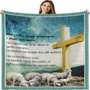 The Lord Is My Shepherd I Shall Not Want Christian Quilt Blanket Christian Blanket Gift For Believers 1 uwz1mt.jpg