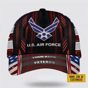 Custom US Air Force Baseball Caps Force Veterans, Personalized Name Rank Air Force Cap, Gifts For Military Personnel