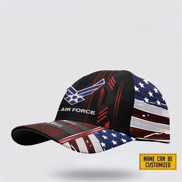 Custom US Air Force Baseball Caps Force Veterans, Personalized Name Rank Air Force Cap, Gifts For Military Personnel