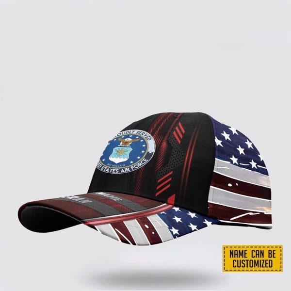 US Air Force Baseball Caps Proudly Served Veterans, Custom Name Air Force Hats, Gifts For Military Personnel
