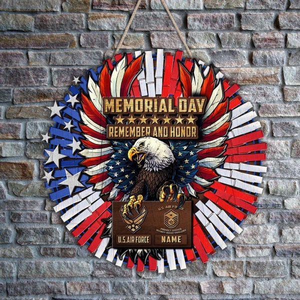 US Air Force Military Wood Sign Memorial Day Gifts, Custom Your Name And Rank Air Force, Gift For Military Personnel