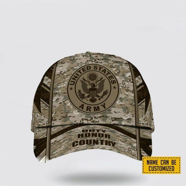 US Army Baseball Caps Duty Honor Country, Custom Army Hats, Personalized Name Veterans, Gifts For Military Personnel