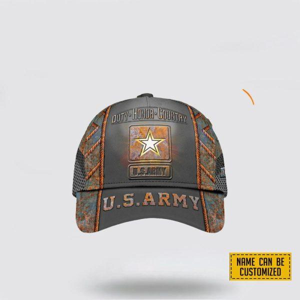 US Army Baseball Caps Honor Country, Custom Army Hats, Personalized Name And Rank Veterans,Cap For Military