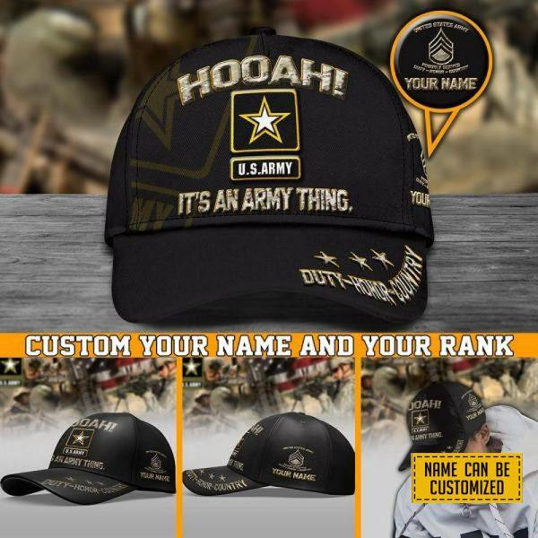 US Army Baseball Caps It’s An Army Thing, Custom Army Hats, Personalized Name And Rank Veterans,Cap For Military