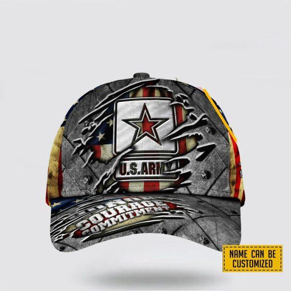 US Army Baseball Caps Proudly Served, Custom Army Hats, Personalized Name And Rank Veterans,Cap For Military