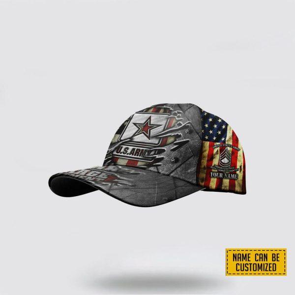 US Army Baseball Caps Proudly Served, Custom Army Hats, Personalized Name And Rank Veterans,Cap For Military