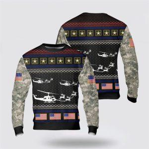 US Army Bell UH-1 Huey Christmas Sweater 3D, Christmas Gift For Military Personnel