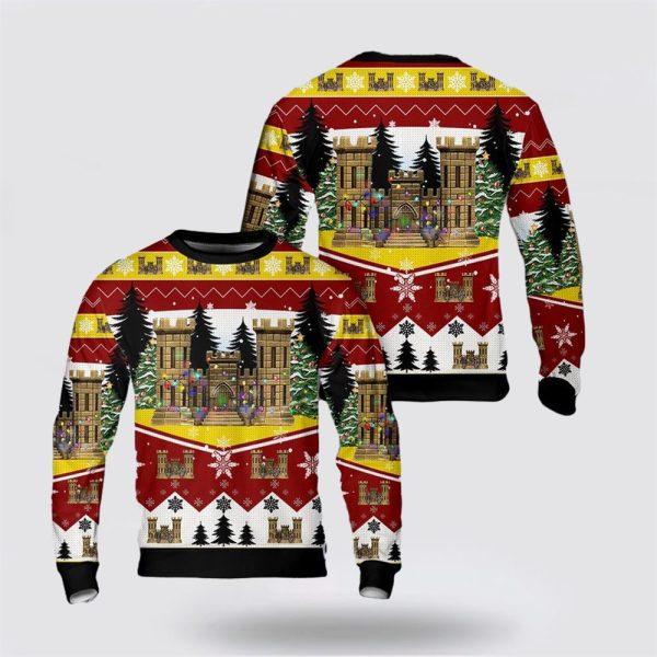 US Army Corps of Engineers Christmas AOP Sweater, Christmas Gift For Military Personnel