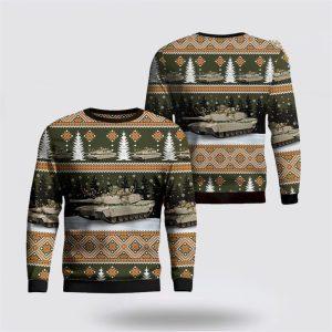 US Army M1A2 Abrams Tank Christmas Sweater 3D, Christmas Gift For Military Personnel