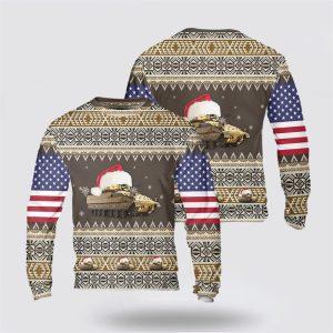 US Army M2A3 Bradley Christmas AOP Sweater 3D, Christmas Gift For Military Personnel