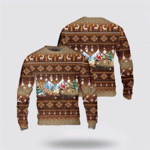 US Army M2A3 Bradley Christmas AOP Sweater, Christmas Gift For Military Personnel