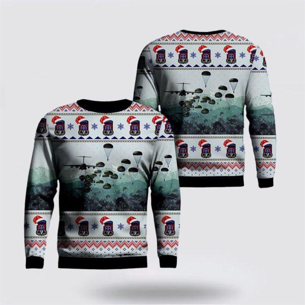 US Army Paratroopers With The 82nd Airborne Division Parachute Christmas Sweater 3D, Christmas Gift For Military Personnel