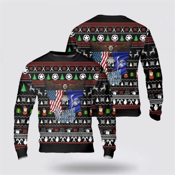 US Army Veteran Christmas Sweater 3D, Christmas Gift For Military Personnel