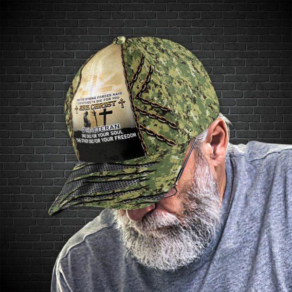 US Army Veteran Jesus Christ And Veterans Camo Classic Baseball Cap, For Veterans, Gifts For Military Personnel