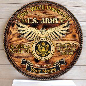 US Army Wood Sign A Proud Member Of A Winning Tradition, Personalized Your Name And Year Army, Gifts For Military Personnel