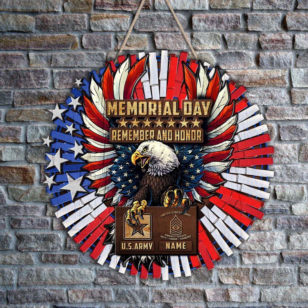 US Army Wood Sign Memorial Day Gifts, Custom Name And Rank Veterans, Gifts For Military Personnel