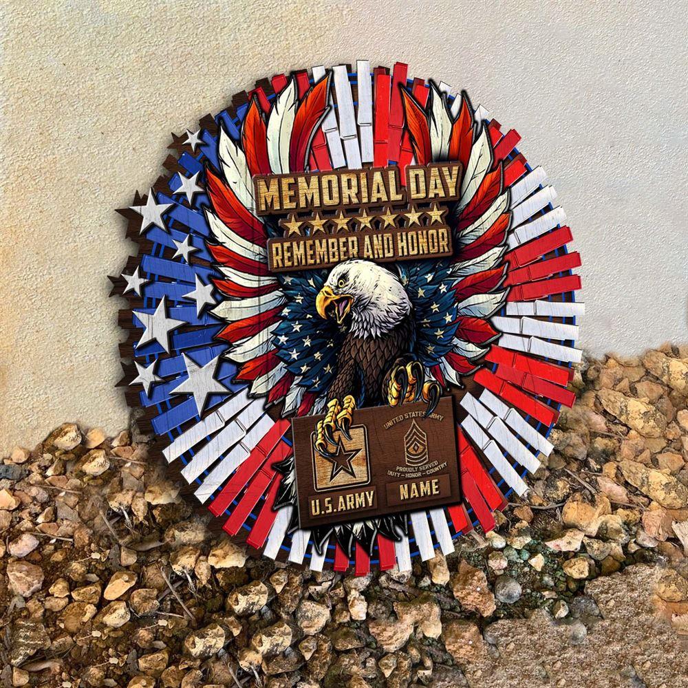 US Army Wood Sign Memorial Day Gifts, Custom Name And Rank Veterans, Gifts For Military Personnel