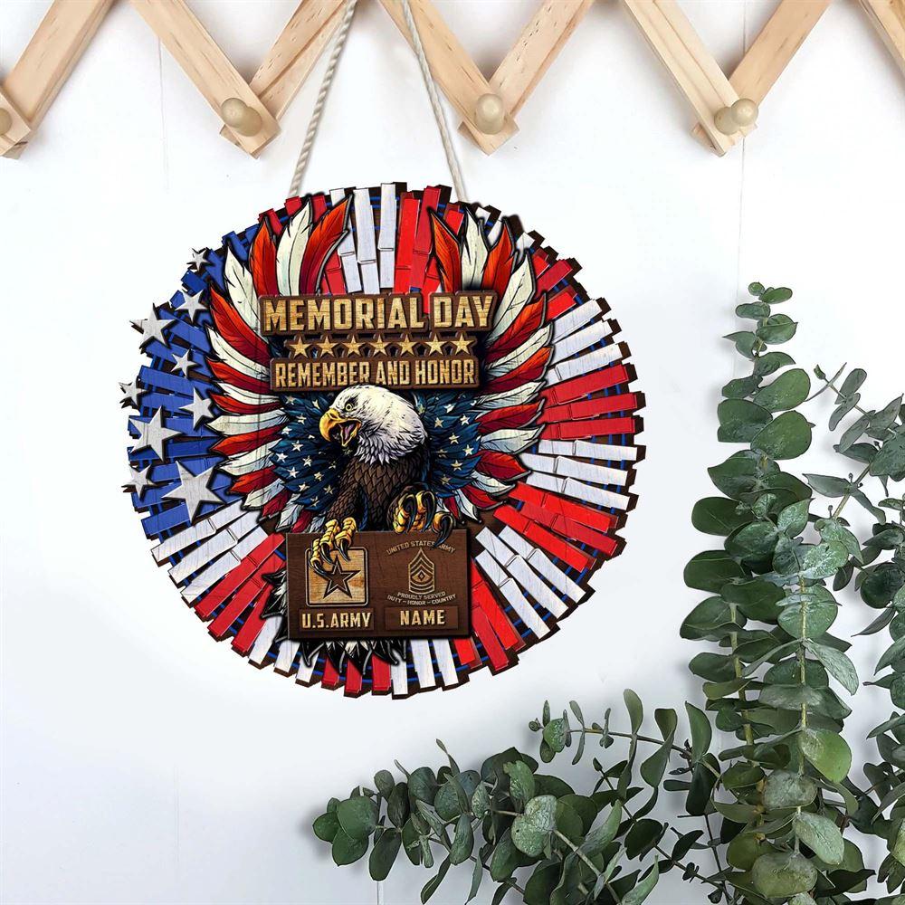 US Army Wood Sign Memorial Day Gifts, Custom Name And Rank Veterans, Gifts For Military Personnel