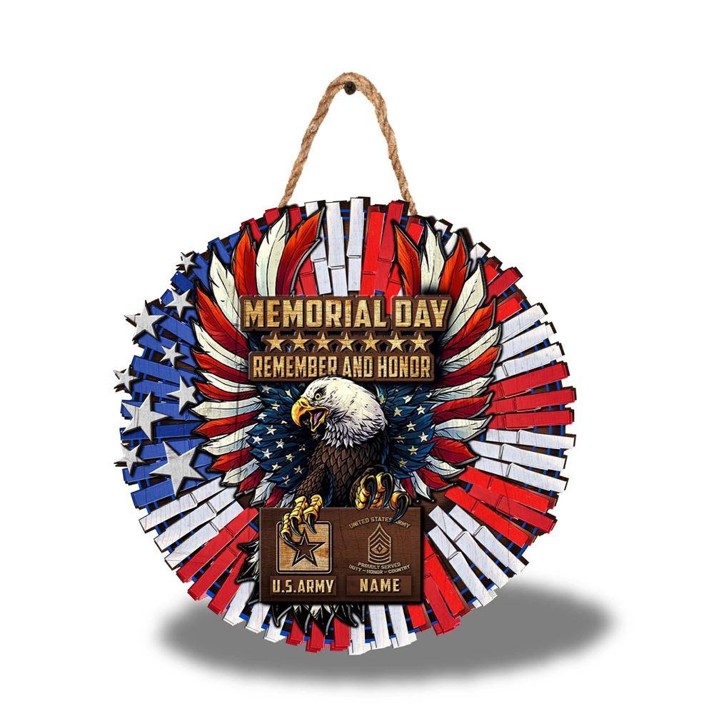 US Army Wood Sign Memorial Day Gifts, Custom Name And Rank Veterans, Gifts For Military Personnel