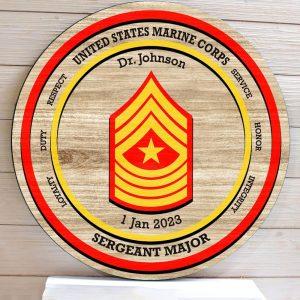 US Army Wood Sign United States Army Sergeant Major, Custom Name And Rank Year Veterans, Gifts For Military Personnel