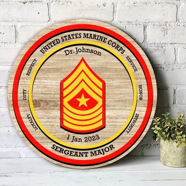 US Army Wood Sign United States Army Sergeant Major, Custom Name And Rank Year Veterans, Gifts For Military Personnel