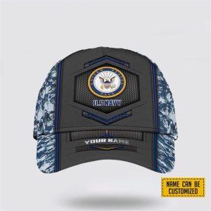 US Navy Baseball Caps Digital Camo Navy Blue Veterans, Personalized Name Navy Hats, Gifts For Military Personnel