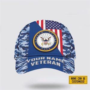 US Navy Baseball Caps United States Navy Logo Veterans, Personalized Name Navy Hats, Gifts For Military Personnel