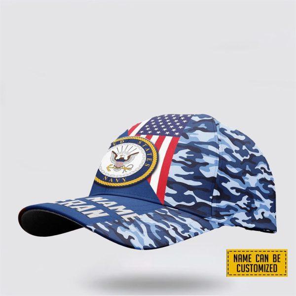 US Navy Baseball Caps United States Navy Logo Veterans, Personalized Name Navy Hats, Gifts For Military Personnel