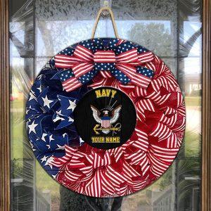 4TH OF July Navy Woodsign Custom Name And Rank 3
