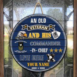 US Navy Wood Sign Personalized Your Name And Rank 3