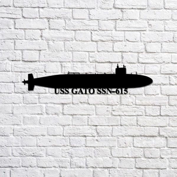 Us Navy Metal Sign, Veteran Signs, USS Gato SSN615 submarine Navy Ship Metal Sign, Metal Sign, Metal Sign Decor, Metal Navy Signs