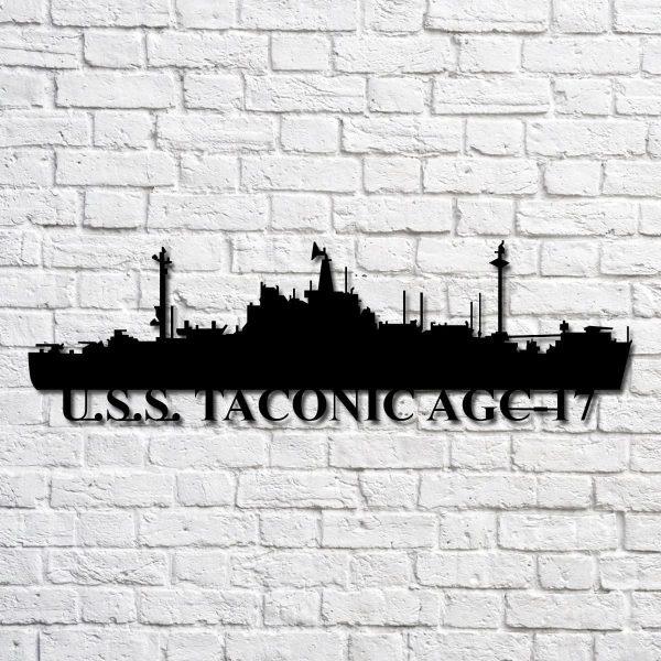 Us Navy Metal Sign, Veteran Signs, UssTaconic Agc17 Navy Ship Metal Art, Metal Sign, Metal Sign Decor, Metal Navy Signs