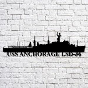 Us Navy Metal Sign, Veteran Signs, Uss Anchorage Lsd36 Navy Ship Metal Art, Metal Sign, Metal Sign Decor, Metal Navy Signs
