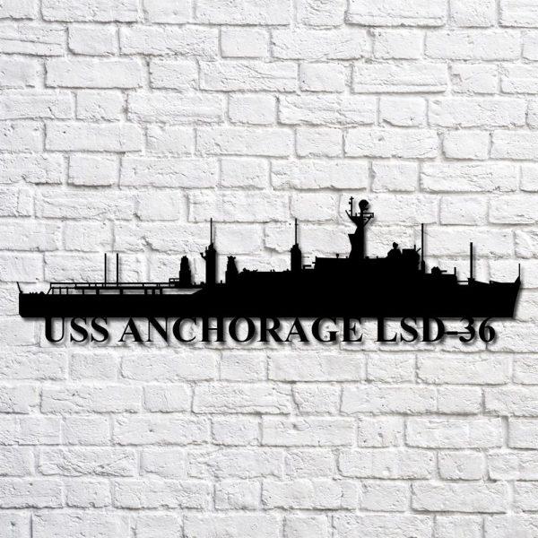 Us Navy Metal Sign, Veteran Signs, Uss Anchorage Lsd36 Navy Ship Metal Art, Metal Sign, Metal Sign Decor, Metal Navy Signs