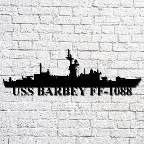 Us Navy Metal Sign, Veteran Signs, Uss Barbey Ff1088 Navy Ship Metal Art, Metal Sign, Metal Sign Decor, Metal Navy Signs