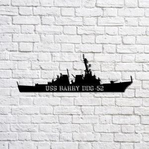 Us Navy Metal Sign, Veteran Signs, Uss Barry Ddg52 Navy Ship Metal Sign, Metal Sign, Metal Sign Decor, Metal Navy Signs